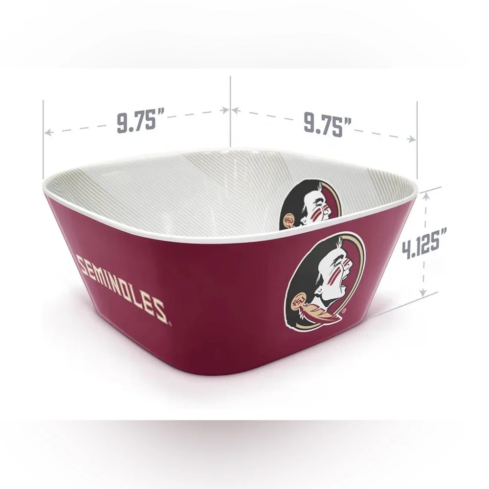 NCAA Florida State Seminoles Serving Bowl: Melamine Rounded Square, 15-Volume